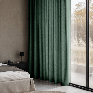 Fresh and Co Gordijnen met Linnen Look - Haken of Ringen - Groen