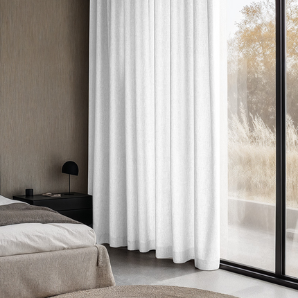 Fresh and Co Gordijnen met Linnen Look - Haken of Ringen - Off White