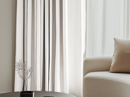 Fresh and Co Gordijnen met Linnen Look - Haken of Ringen - Off White