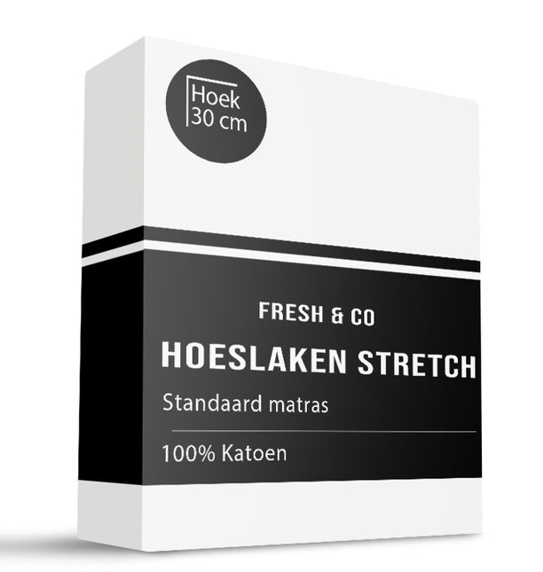 Fresh and Co Hoeslaken - Katoen Jersey Stretch - Wit