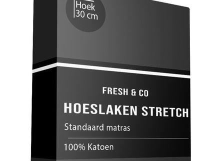 Fresh and Co Hoeslaken - Katoen Jersey Stretch - Zwart