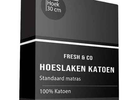 Fresh and Co Hoeslaken Katoen - Zwart - Verkoelend