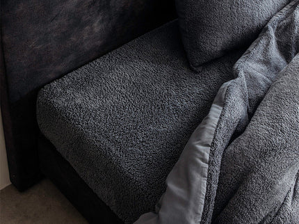 Teddy Dekbedovertrek + Hoeslaken - Antraciet