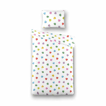 Fresh and Co  Kids Dekbedovertrek Candy Hearts