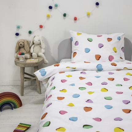 Fresh and Co  Kids Dekbedovertrek Candy Hearts