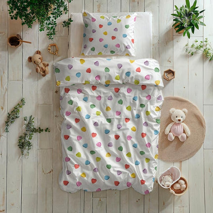 Fresh and Co  Kids Dekbedovertrek Candy Hearts
