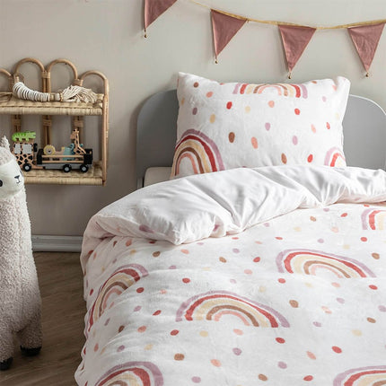 Fresh and Co  Kids Dekbedovertrek Fleece - Rainbow