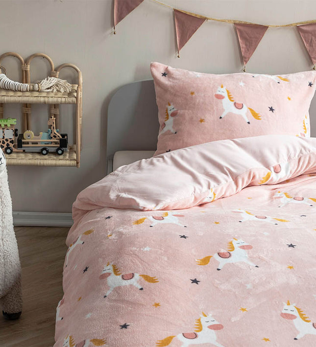 Fresh and Co  Kids Dekbedovertrek Fleece - Unicorn