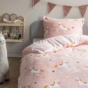 Fresh and Co  Kids Dekbedovertrek Fleece - Unicorn