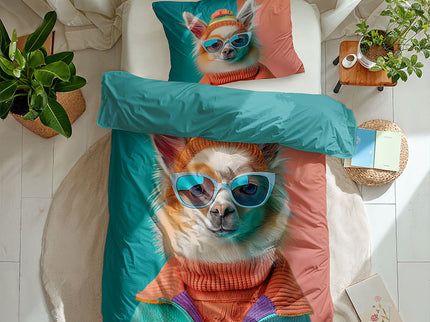 Fresh and Co  Kids Dekbedovertrek Katoen - Animal Couture - Lama