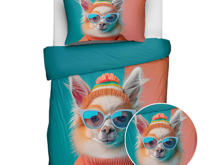 Fresh and Co  Kids Dekbedovertrek Katoen - Animal Couture - Lama
