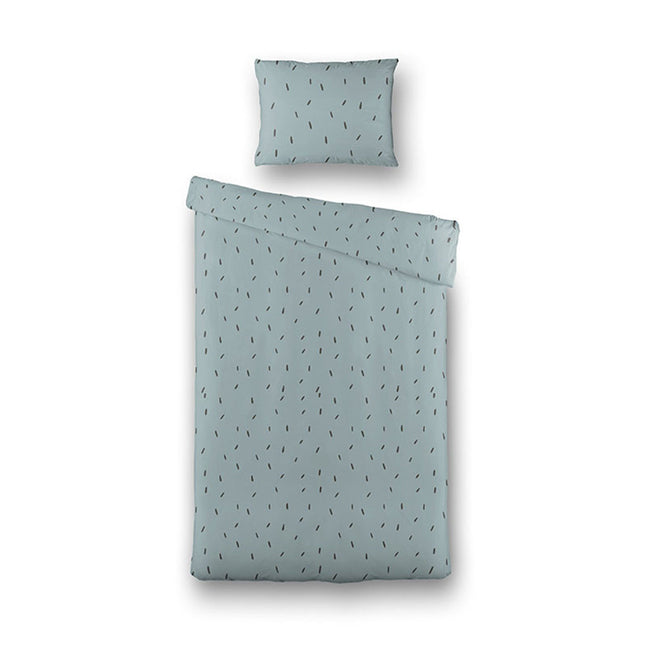 Fresh and Co  Kids Dekbedovertrek Katoen - Mini Stripes - Blauw