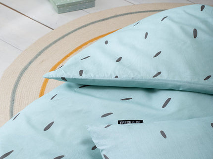 Fresh and Co  Kids Dekbedovertrek Katoen - Mini Stripes - Blauw