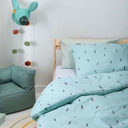 Fresh and Co  Kids Dekbedovertrek Katoen - Mini Stripes - Blauw