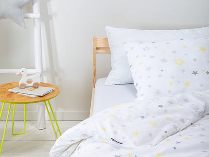Fresh and Co  Kids Dekbedovertrek Katoen - Starry Nights - Wit
