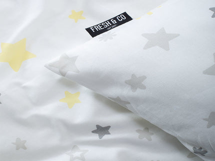 Fresh and Co  Kids Dekbedovertrek Katoen - Starry Nights - Wit