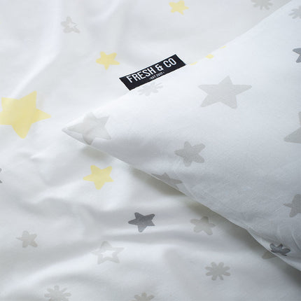 Fresh and Co  Kids Dekbedovertrek Katoen - Starry Nights - Wit
