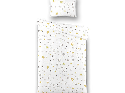 Fresh and Co  Kids Dekbedovertrek Katoen - Starry Nights - Wit
