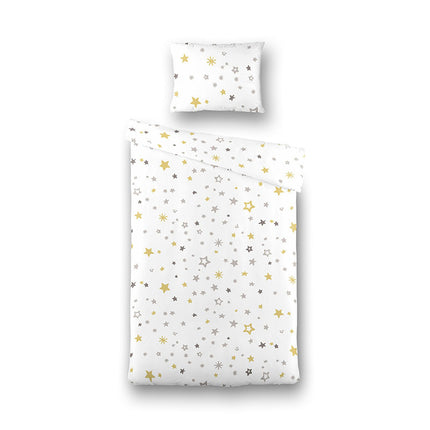 Fresh and Co  Kids Dekbedovertrek Katoen - Starry Nights - Wit