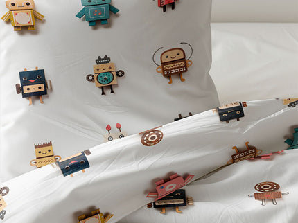 Fresh and Co  Kids Dekbedovertrek Katoen - Tiny Robots