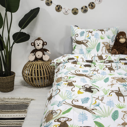 Fresh and Co  Kids Dekbedovertrek Monkey Mania