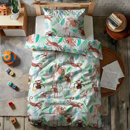 Fresh and Co  Kids Dekbedovertrek Monkey Mania