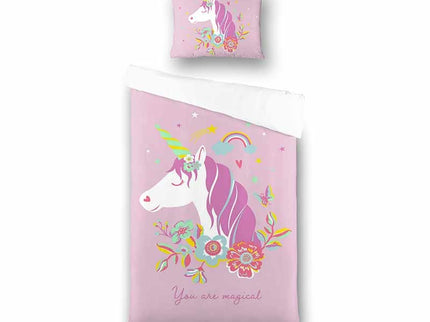 Fresh and Co  Kids Dekbedovertrek Pink Unicorn