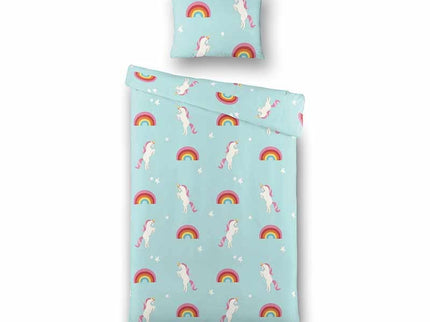 Fresh and Co  Kids Dekbedovertrek Rainbow Unicorn