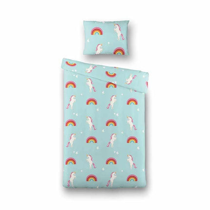 Fresh and Co  Kids Dekbedovertrek Rainbow Unicorn