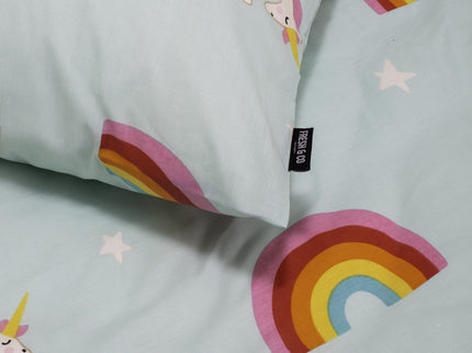 Fresh and Co  Kids Dekbedovertrek Rainbow Unicorn