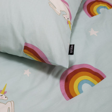 Fresh and Co  Kids Dekbedovertrek Rainbow Unicorn