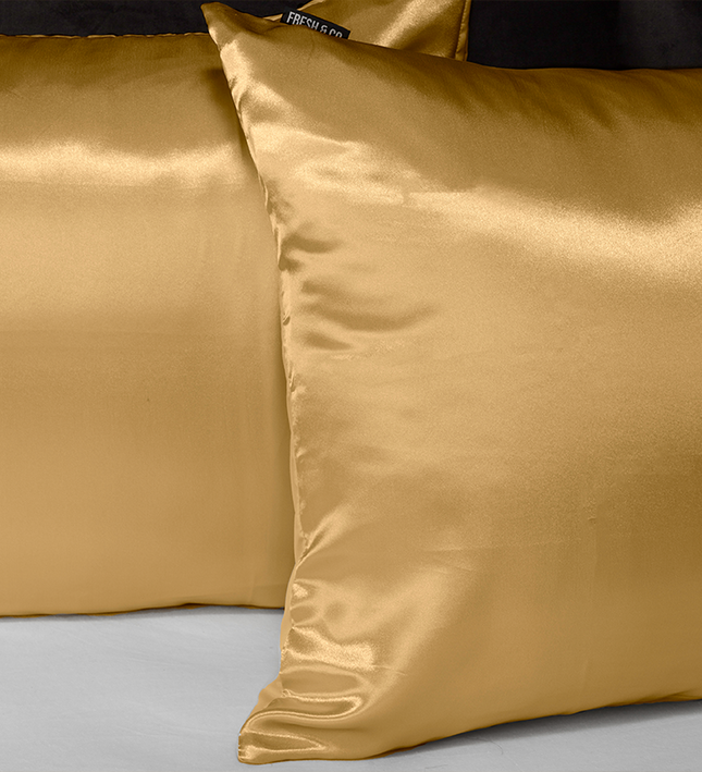 Fresh and Co Kussenslopen Silk Satin Goud: 2-PACK