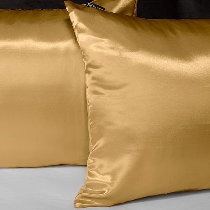 Fresh and Co Kussenslopen Silk Satin Goud: 2-PACK