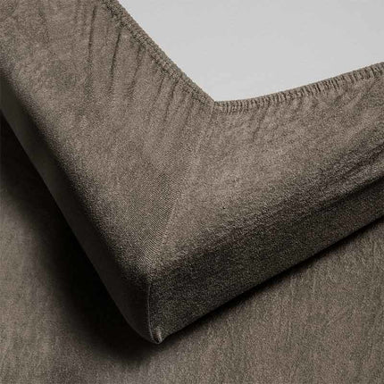 Fresh and Co Splittopper Hoeslaken - Badstof - Taupe