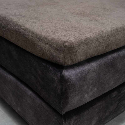 Fresh and Co Splittopper Hoeslaken - Badstof - Taupe