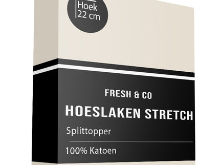 Fresh and Co Splittopper Hoeslaken - Comfort Stretch - Creme