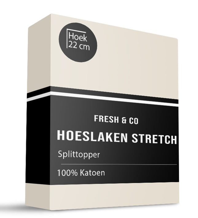 Fresh and Co Splittopper Hoeslaken - Comfort Stretch - Creme
