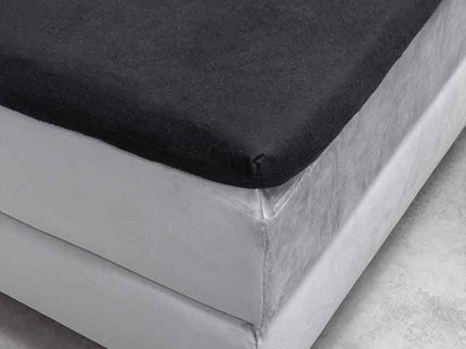 Fresh and Co Splittopper Hoeslaken - Flanel - Zwart