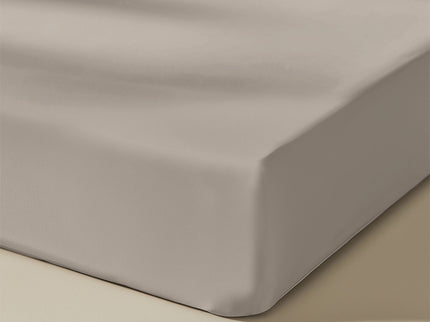 Fresh and Co Splittopper Hoeslaken - Katoen Flanel - Taupe