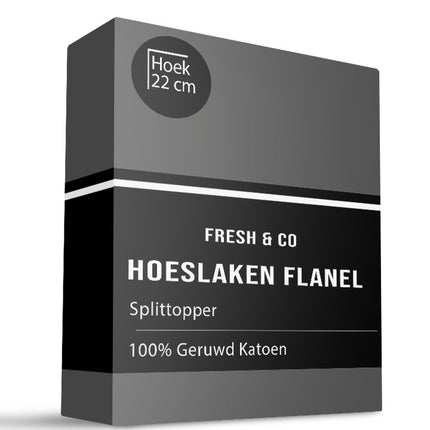 Fresh and Co Splittopper Hoeslaken - Katoen Flanel