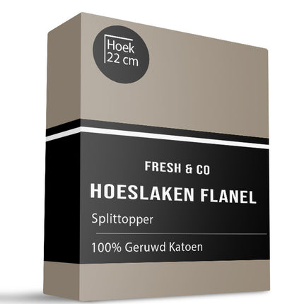 Fresh and Co Splittopper Hoeslaken - Katoen Flanel