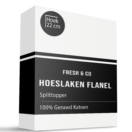 Fresh and Co Splittopper Hoeslaken - Katoen Flanel