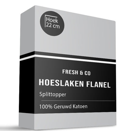 Fresh and Co Splittopper Hoeslaken - Katoen Flanel