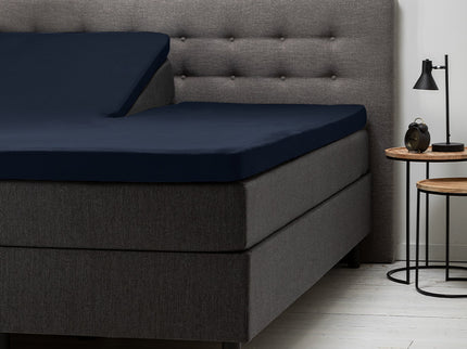 Fresh and Co Splittopper Hoeslaken - Katoen Jersey Stretch- Navy