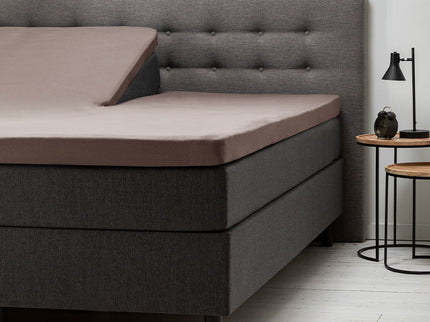 Fresh and Co Splittopper Hoeslaken - Katoen Jersey Stretch - Taupe