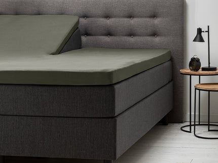Fresh and Co Splittopper Hoeslaken - Katoen Jersey Stretch - Truffel