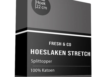 Fresh and Co Splittopper Hoeslaken - Katoen  Jersey Stretch