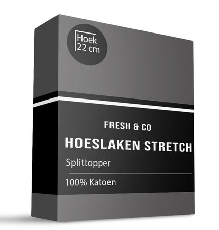 Fresh and Co Splittopper Hoeslaken - Katoen  Jersey Stretch