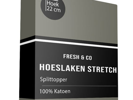 Fresh and Co Splittopper Hoeslaken - Katoen  Jersey Stretch