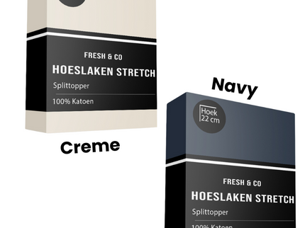 Fresh and Co Splittopper Hoeslaken - Katoen  Jersey Stretch